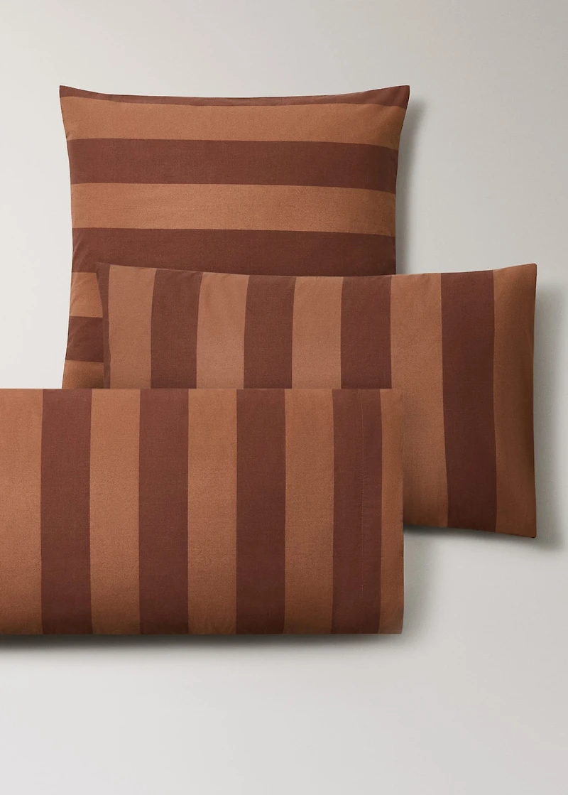 Two cotton percale pillowcases with double overlock 60x60 cm