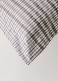 200-thread count percale cotton check-print pillowcase 60x60 cm