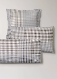 200-thread count percale cotton check-print pillowcase 60x60 cm