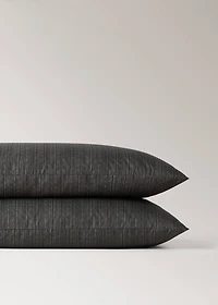 Two percale cotton tailored-print pillowcases 50x75cm
