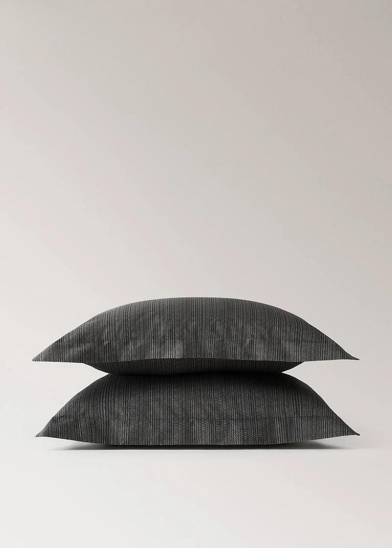 Two percale cotton tailored-print pillowcases 60x60 cm