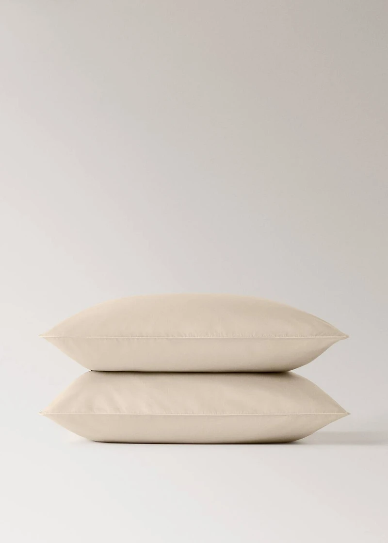 Two 600-thread count cotton satin pillowcases 60x60 cm