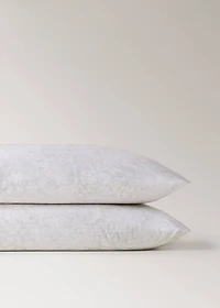 Two cotton percale pillowcases with blurred floral print 50x75 cm