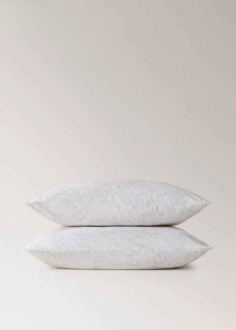Two percale cotton pillowcases with a blurred floral print 60x60 cm