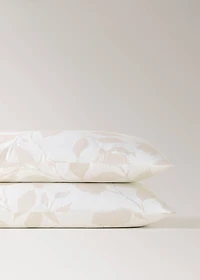 Two percale cotton floral-print pillowcases 50x75 cm