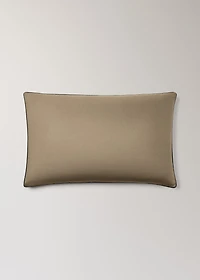 Reversible percale cotton pillowcase with contrasting piping 50x75 cm