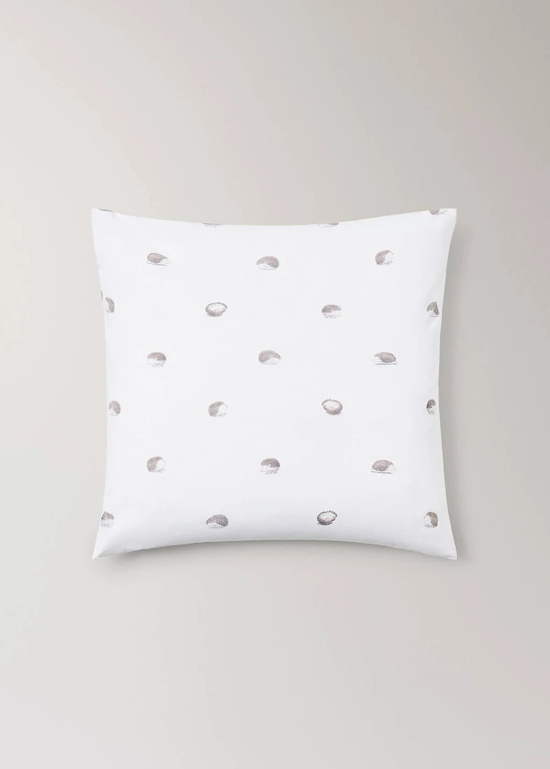 Children's percale cotton pillowcase with hedgehog print 60x60 cm