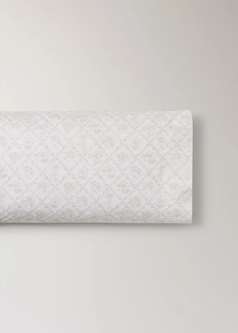 Toile de Jouy percale cotton pillowcase 45x110 cm