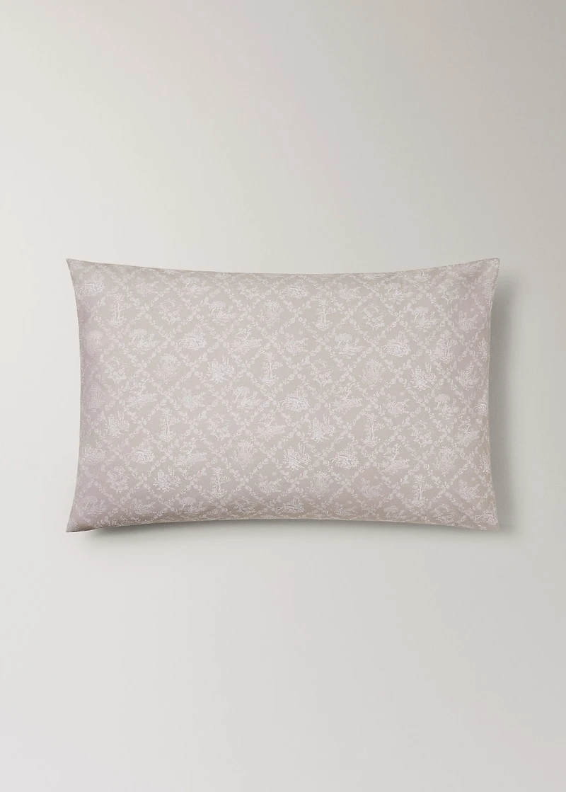 Toile de Jouy percale cotton pillowcase 50x75 cm