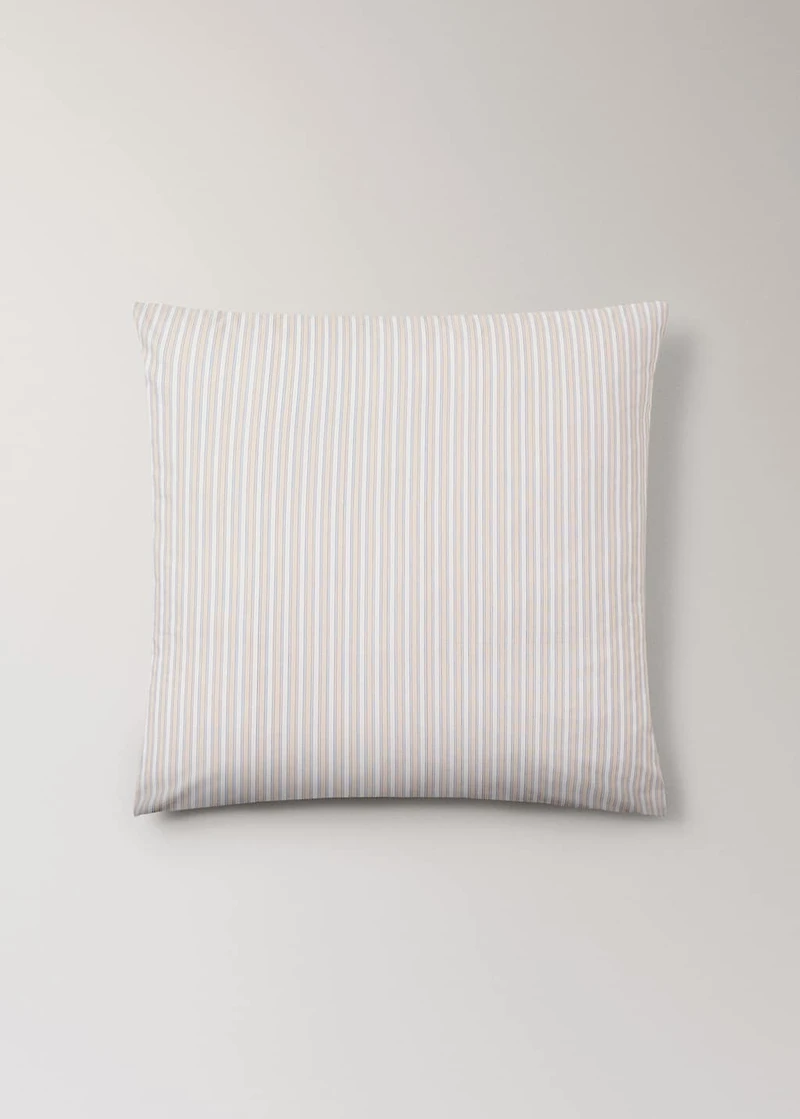 Percale cotton pillowcase with fine stripe print 60x60 cm