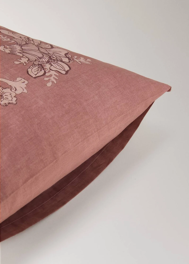 Percale cotton floral-print pillowcase 50x75 cm