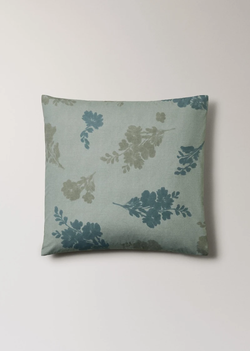 200-thread count percale cotton pillowcase with blurred floral print 60x60 cm