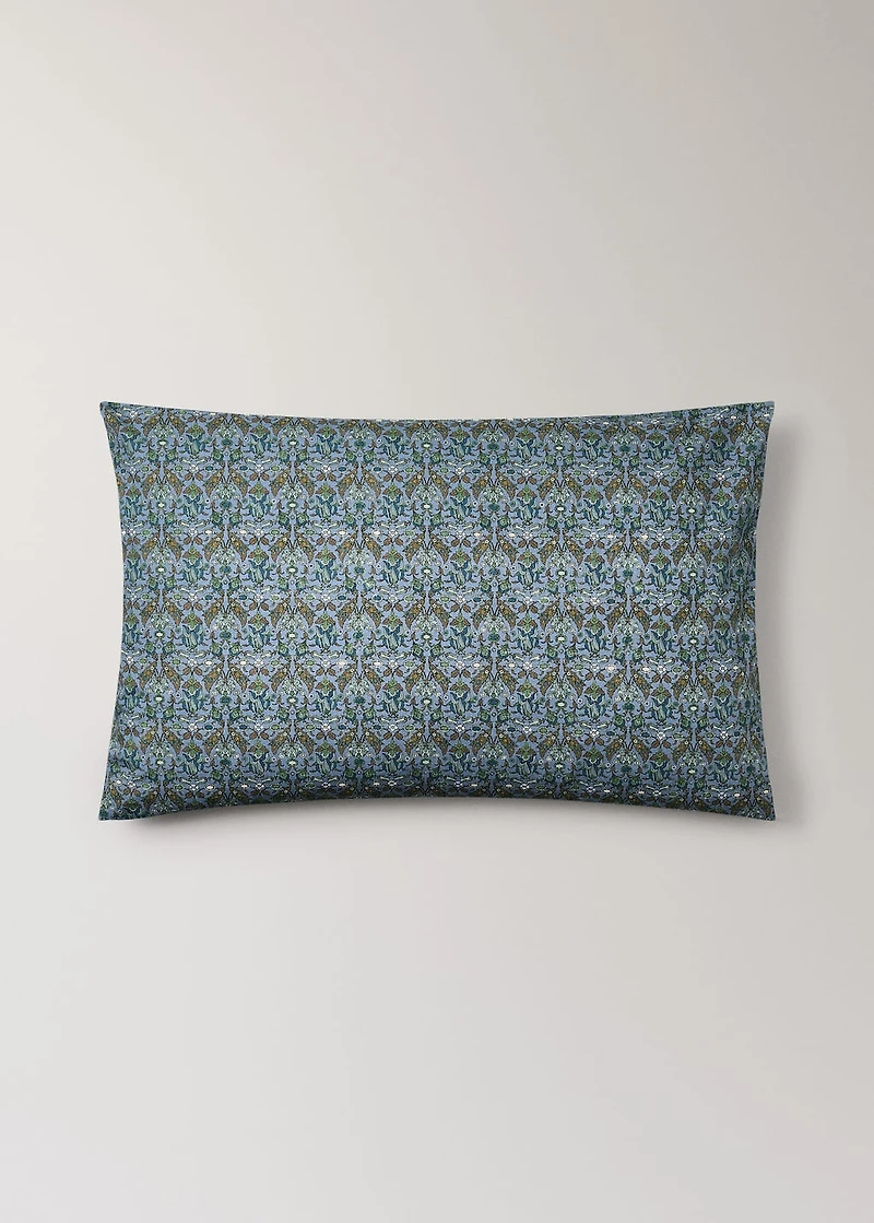 Percale cotton pillowcase with small floral print 50x75 cm