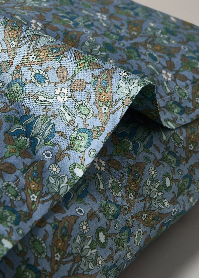 Percale cotton pillowcase with small floral print 50x75 cm