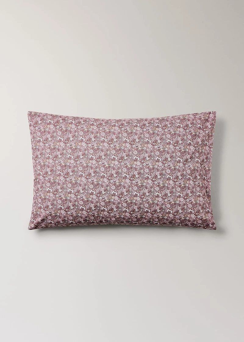 Percale cotton pillowcase with small floral print 50x75 cm