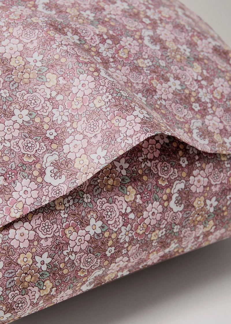 Percale cotton pillowcase with small floral print 50x75 cm