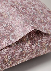 Percale cotton pillowcase with small floral print 50x75 cm