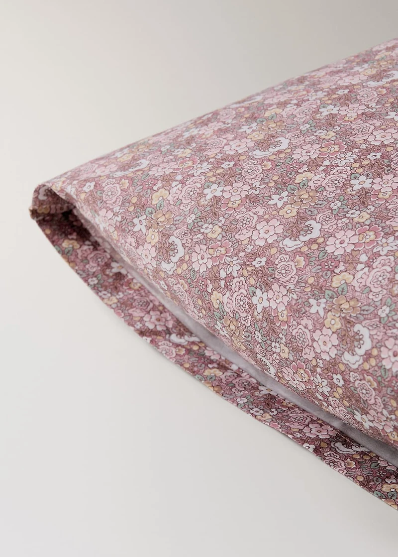 Percale cotton pillowcase with small floral print 50x75 cm