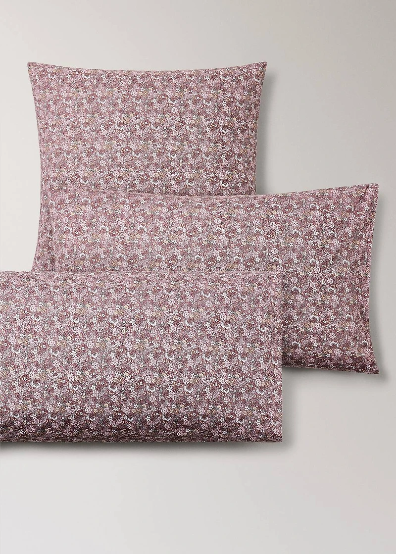 Percale cotton pillowcase with small floral print 50x75 cm