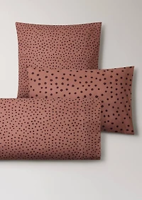 200-thread count percale cotton pillowcase with polka-dot print 45x110 cm