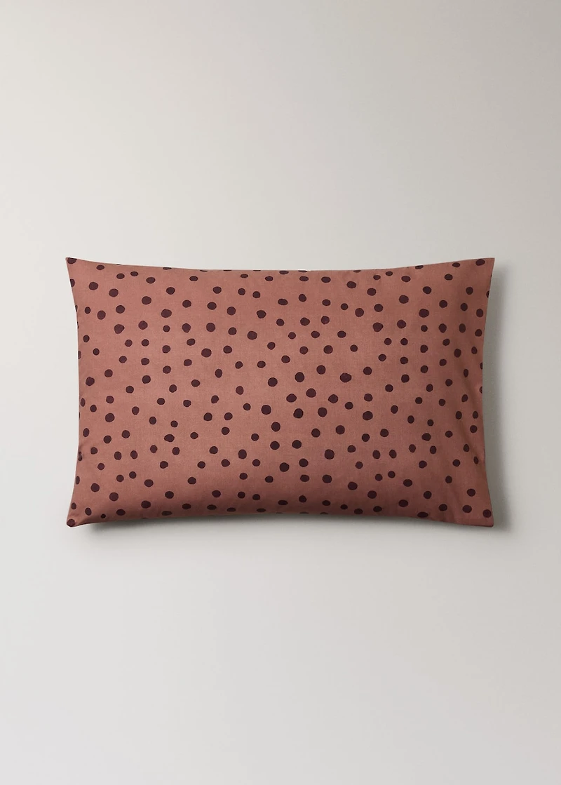 200-thread count percale cotton pillowcase with polka-dot print 50x75 cm