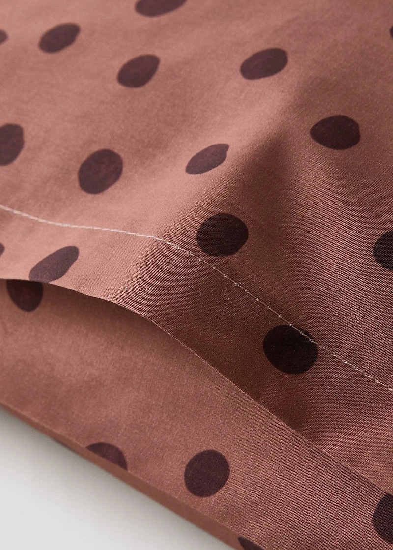 200-thread count percale cotton pillowcase with polka-dot print 50x75 cm
