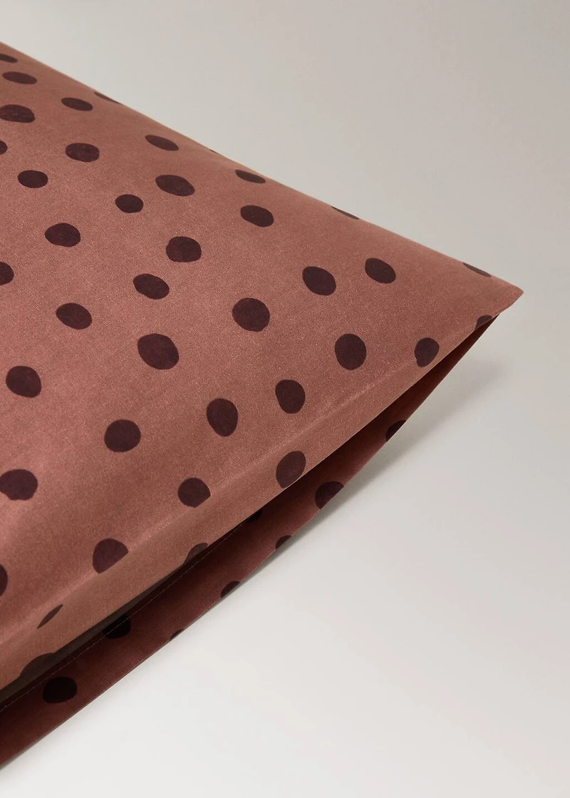 200-thread count percale cotton pillowcase with polka-dot print 50x75 cm