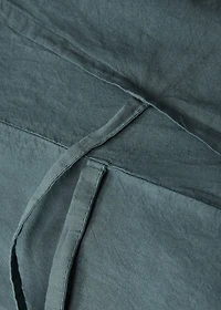 Washed cotton pillowcase with ties 45x110 cm