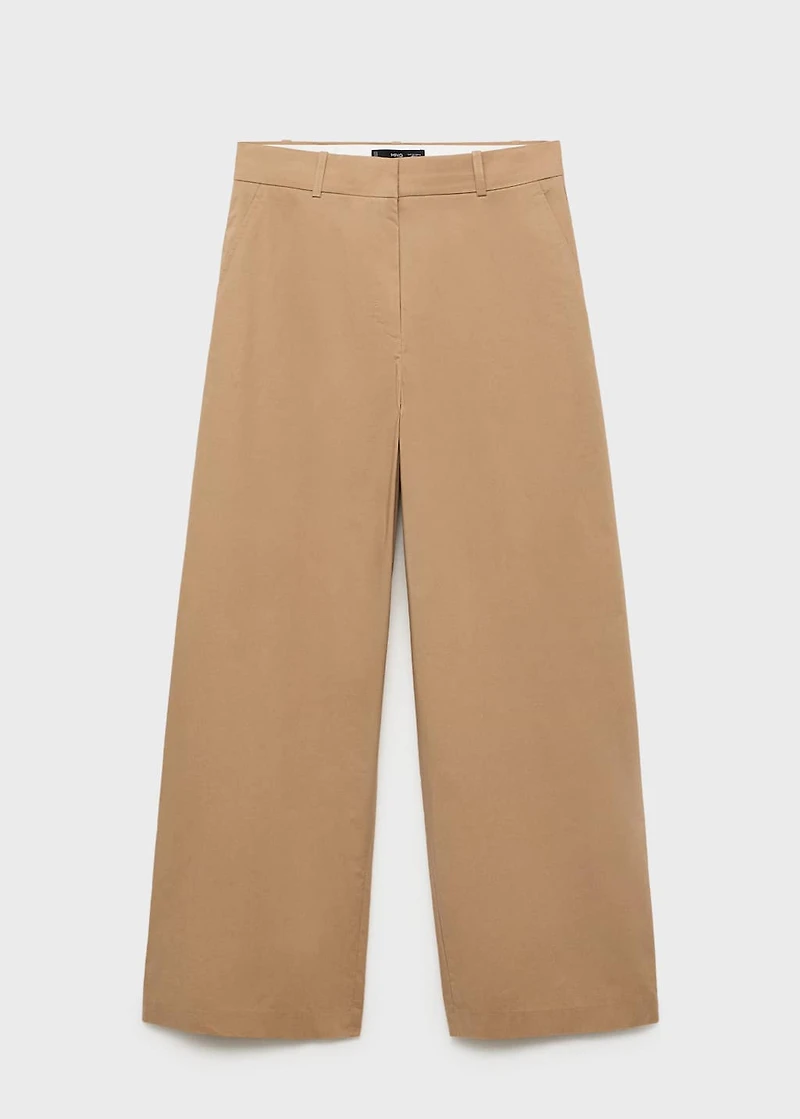 Mid-rise wide-leg pants
