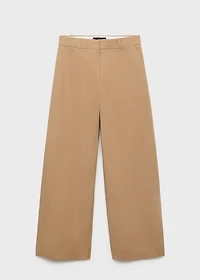 Mid-rise wide-leg pants