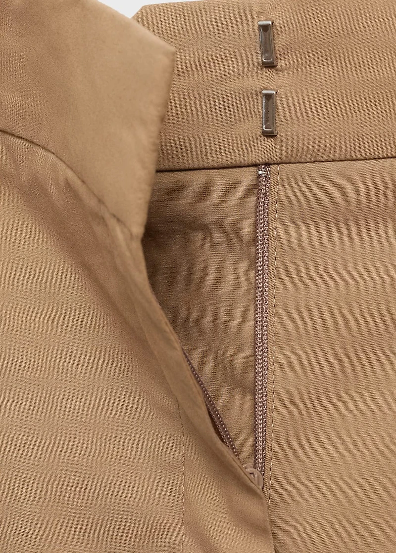 Mid-rise wide-leg pants