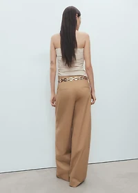 Mid-rise wide-leg pants
