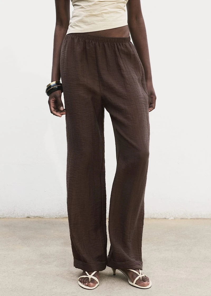 Lyocell pants with elastic waistband