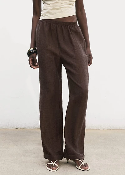 Lyocell pants with elastic waistband