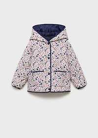 Flowers print quilted anorak