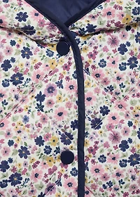 Flowers print quilted anorak