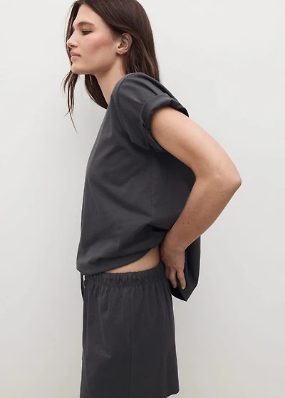 Cotton two-piece short-sleeved pajamas