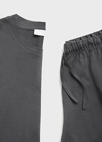 Cotton two-piece short-sleeved pajamas
