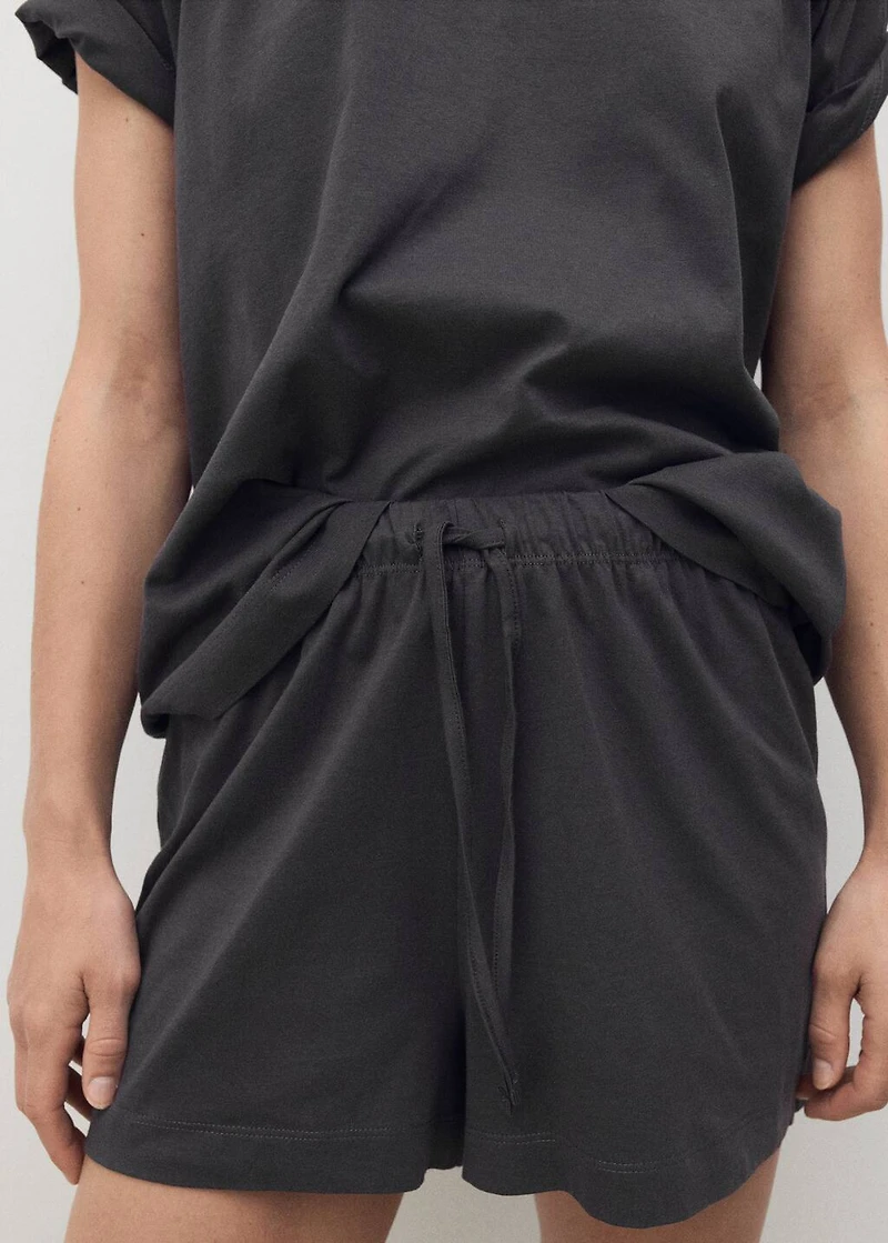 Cotton two-piece short-sleeved pajamas