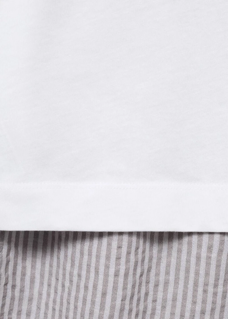 Seersucker striped two-piece pajamas