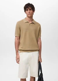 Structured cotton knitted polo shirt