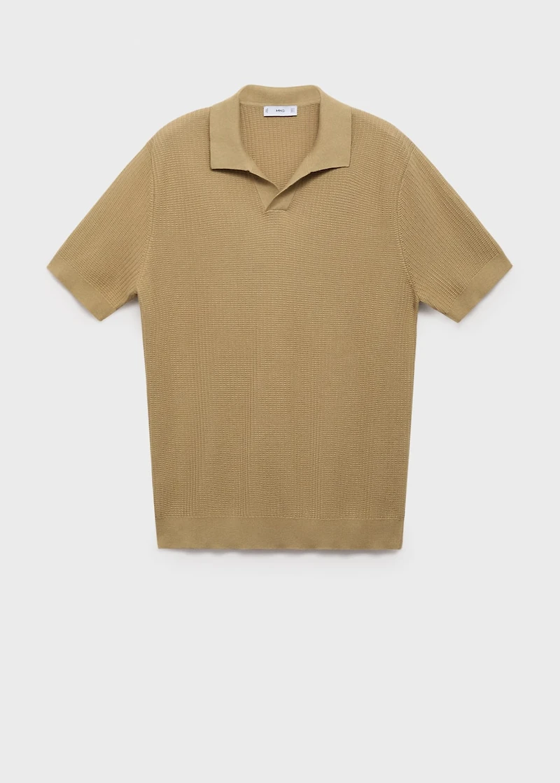 Structured cotton knitted polo shirt