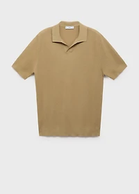 Structured cotton knitted polo shirt