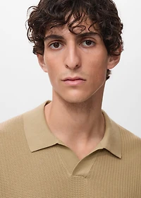 Structured cotton knitted polo shirt