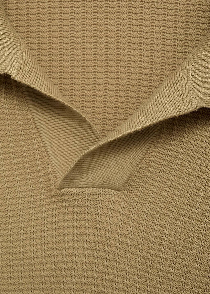 Structured cotton knitted polo shirt