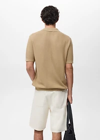 Structured cotton knitted polo shirt
