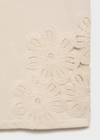 Floral-embroidered cotton t-shirt