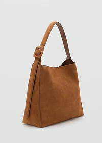 Large suede leather shopper bag