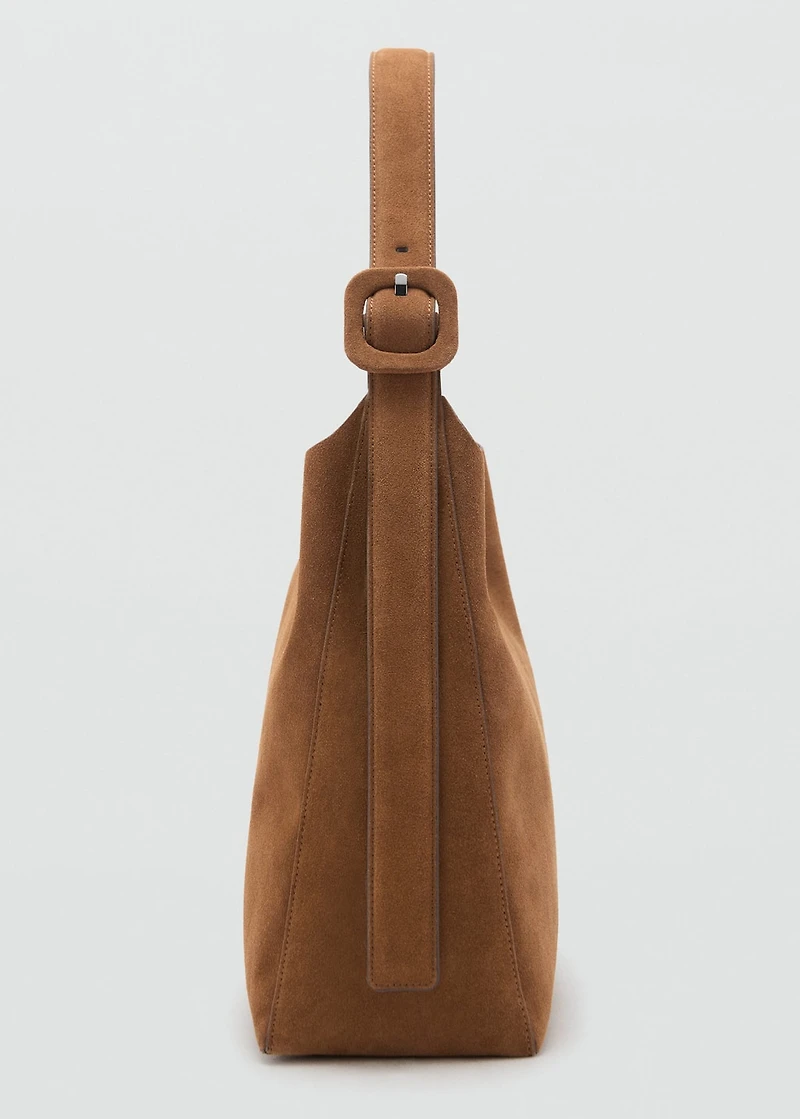 Large suede leather shopper bag