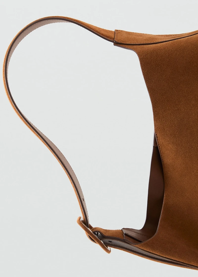 Large suede leather shopper bag